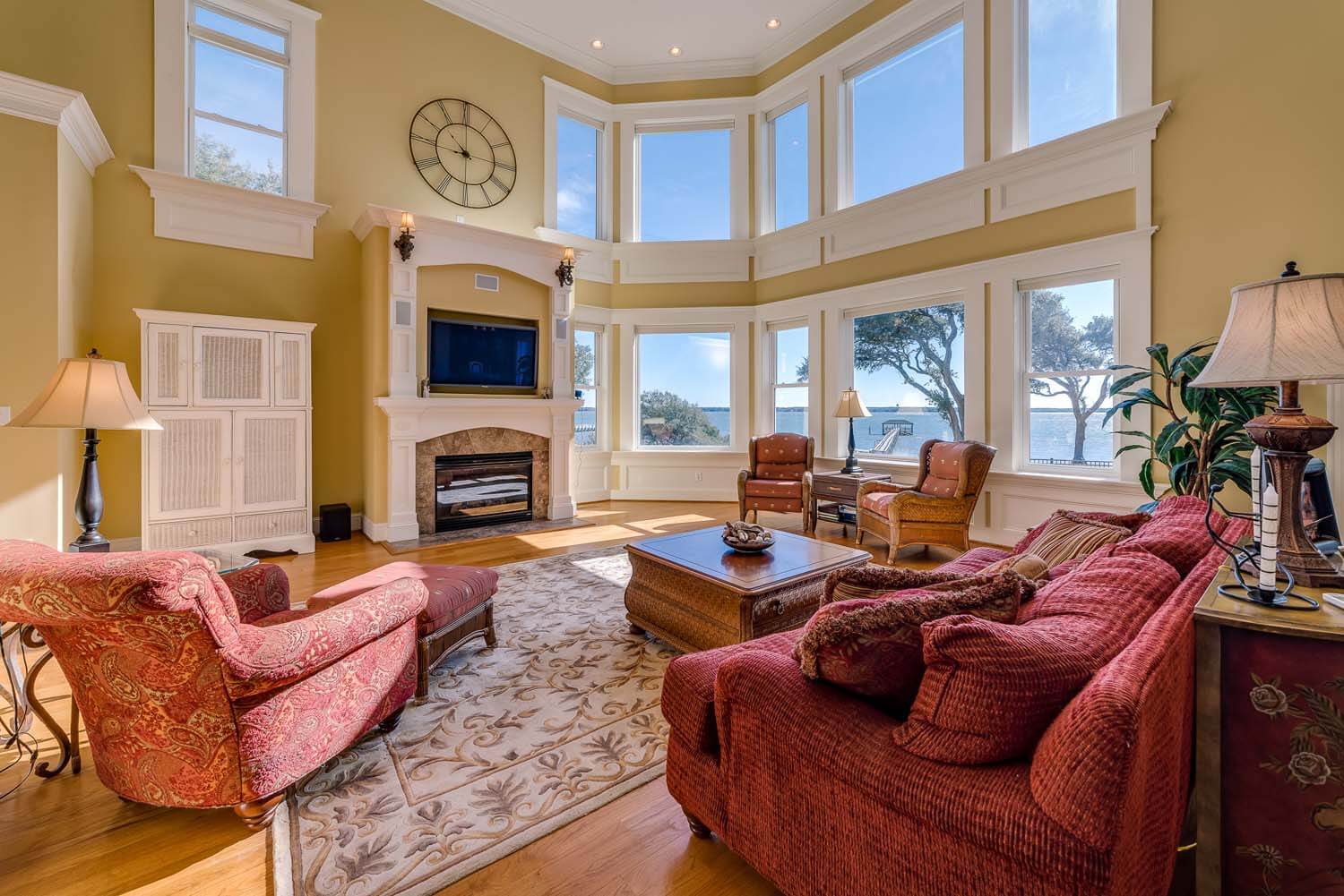 Brick Gables Custom Home Design North Carolina NC living room