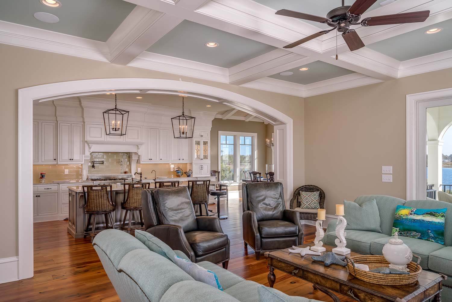 Charlestonian Custom home design NC living room