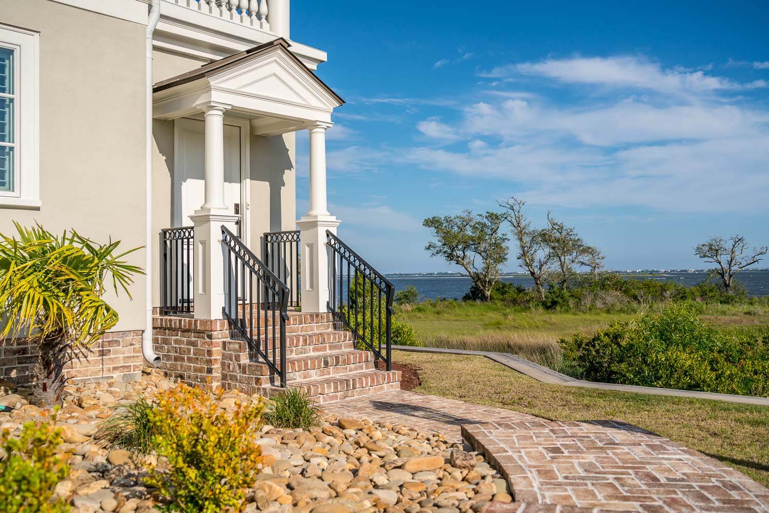 Charlestonian Custom home design NC entrance