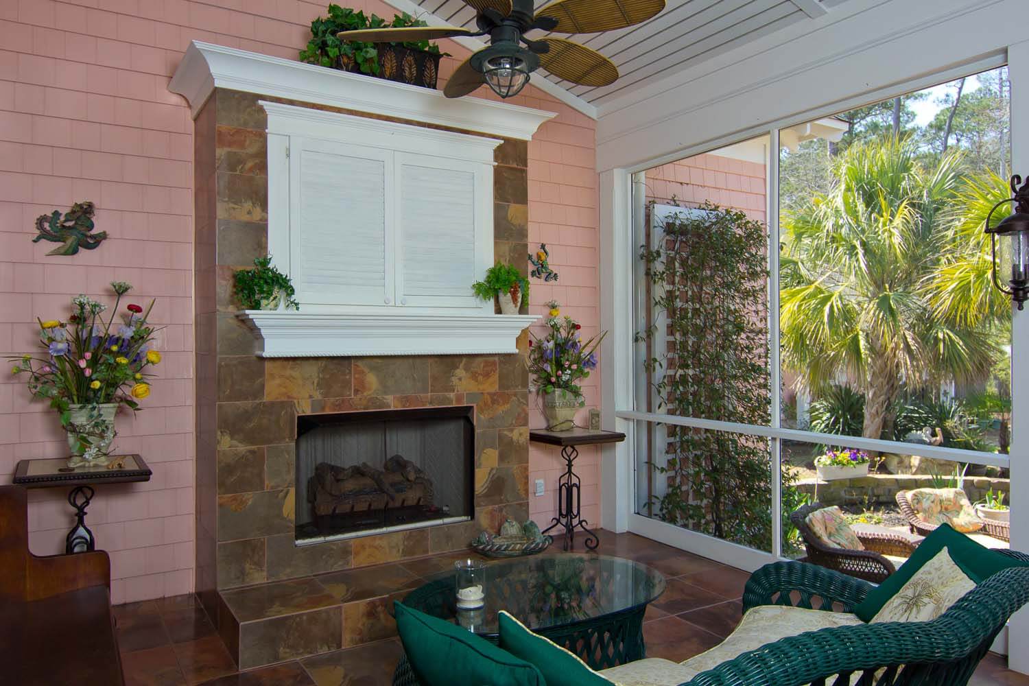 Atlantic Beach Custom cottage home design fireplace