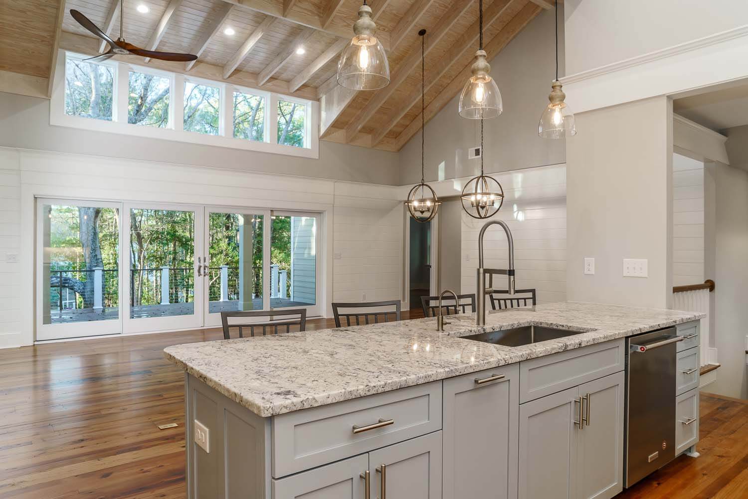 Pine Knoll Shores custom home design kitchen island