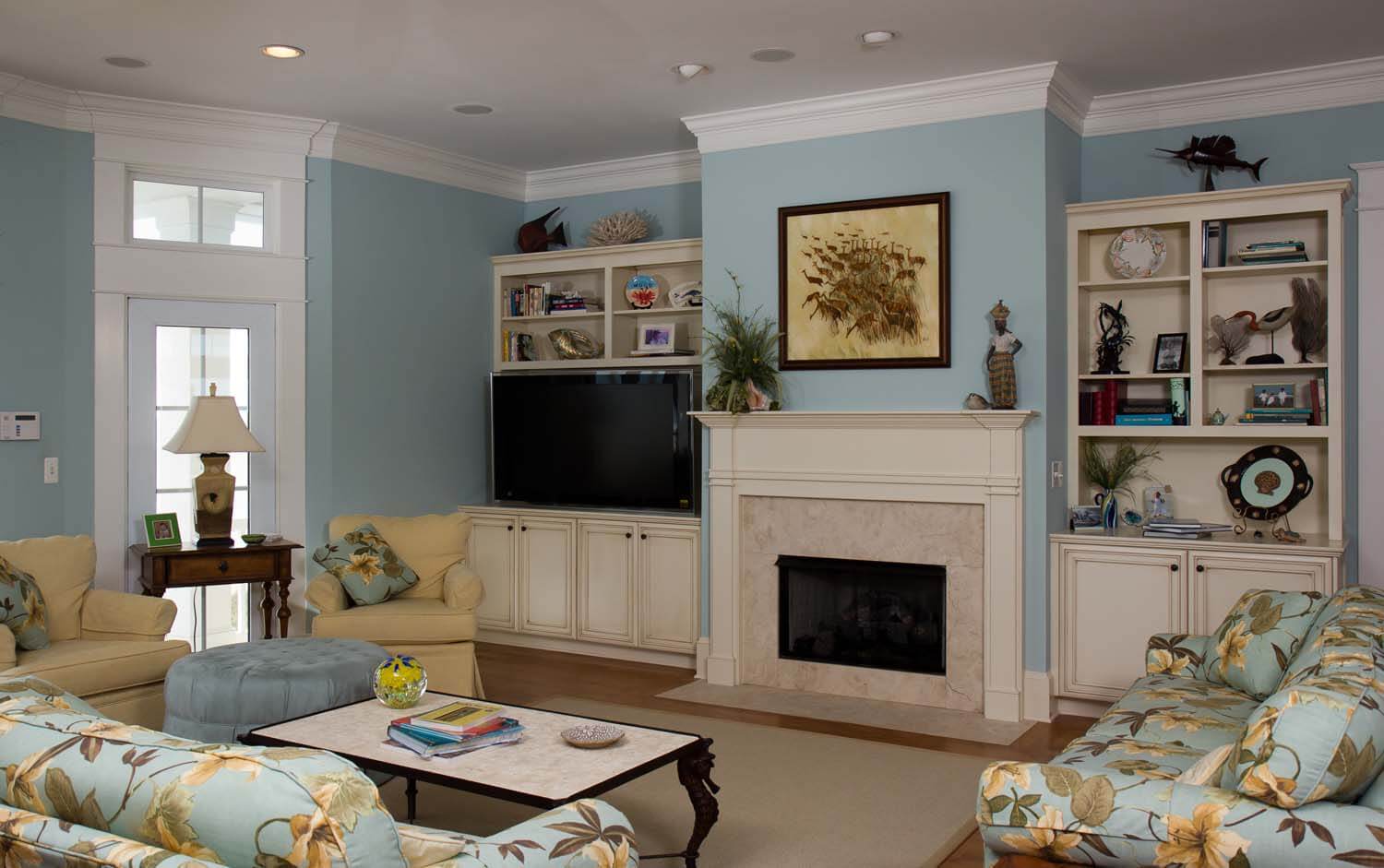 Emerald Isle beach house custom design living room