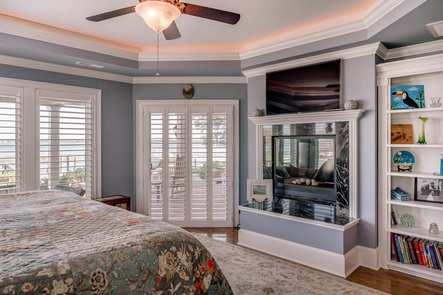 Oak leaf custom home design NC bedroom