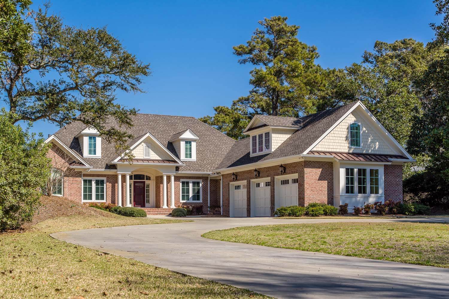 Oak leaf custom home design NC exterior